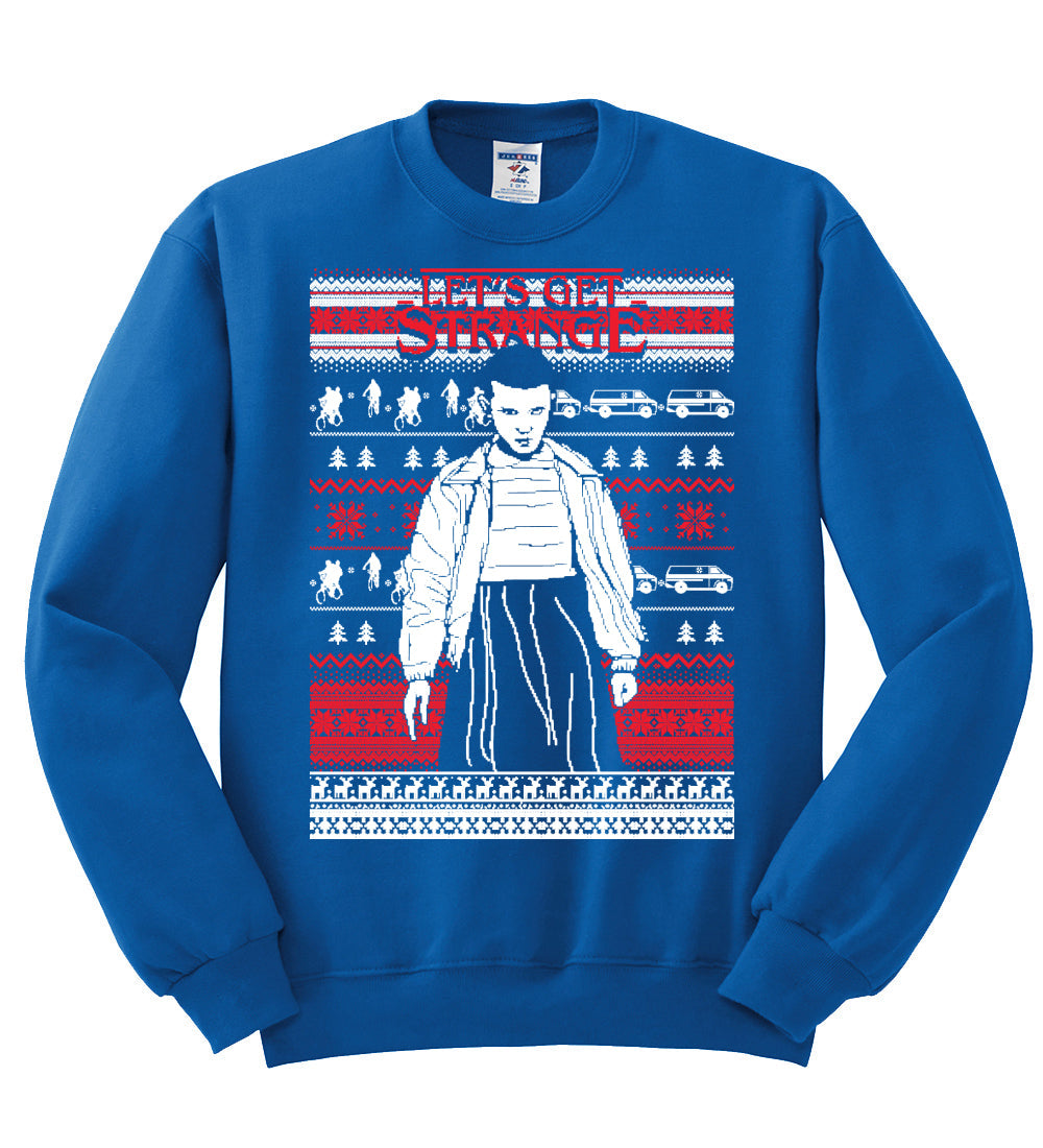 Let's Get Strange White Christmas Unisex Crewneck Graphic Sweatshirt