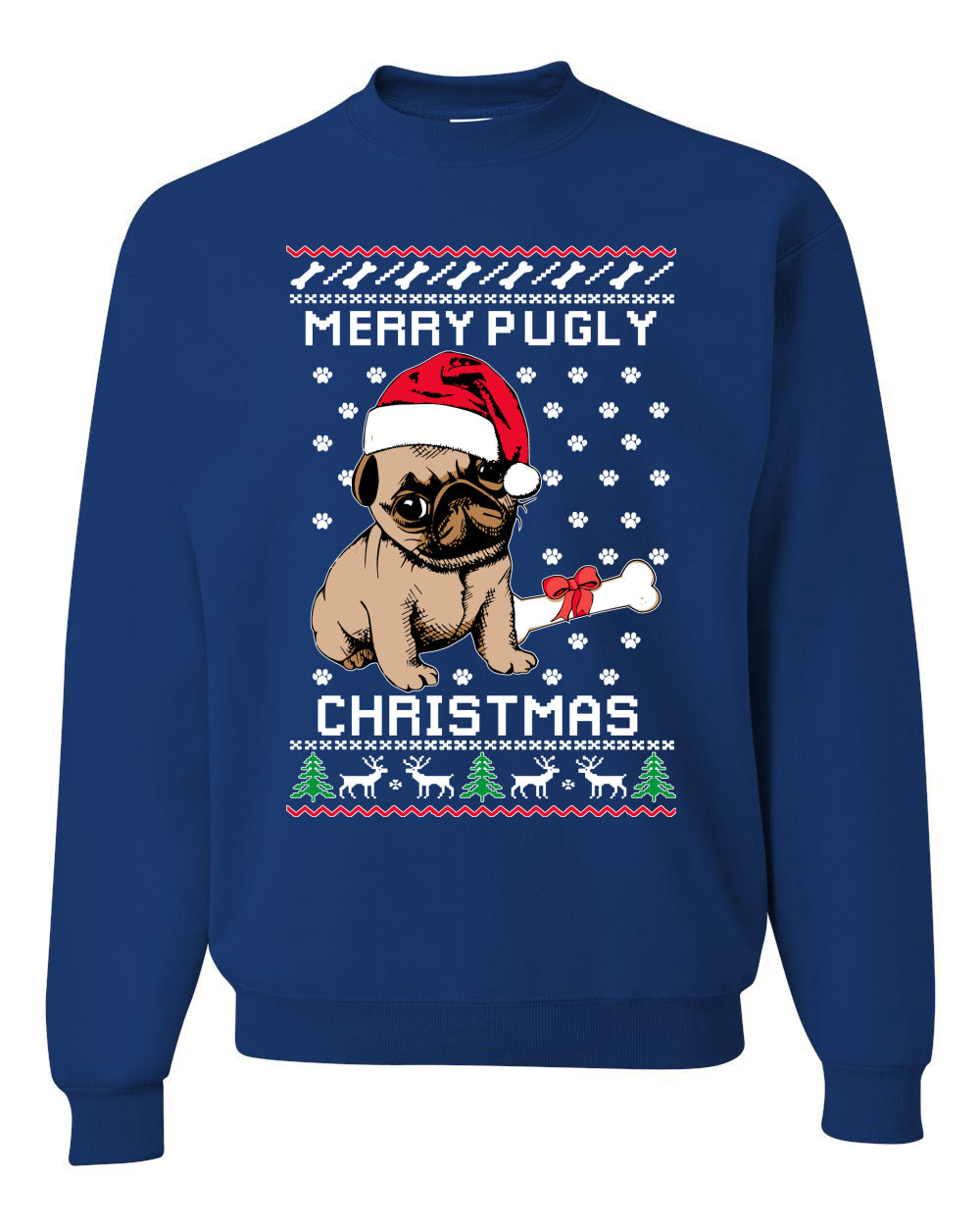 Merry Pugly Christmas Christmas Unisex Crewneck Graphic Sweatshirt