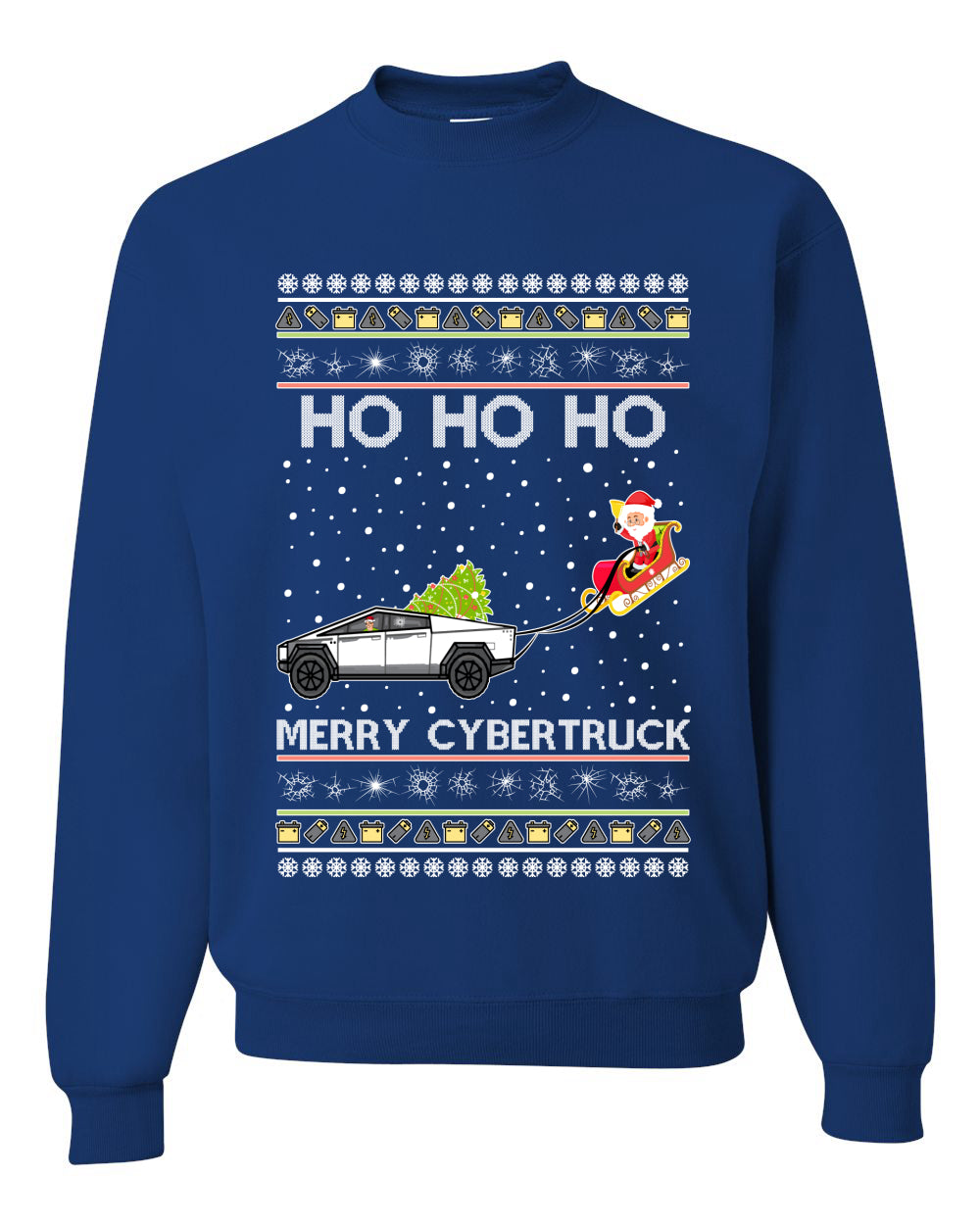 Ho Ho Ho Merry Cybertruck Funny Meme Christmas Unisex Crewneck Graphic Sweatshirt