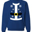 Santa Suit with Belt Snowflakes Christmas Unisex Crewneck Graphic Sweatshirt