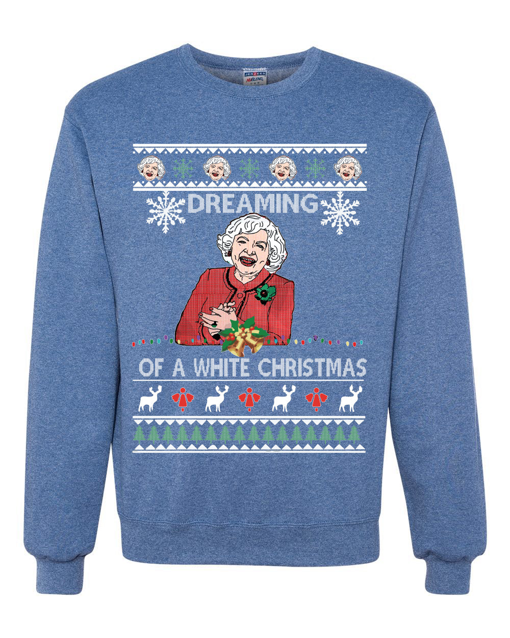 Funny Betty White I'm Dreaming of a White Christmas Movie Actress Christmas Unisex Crewneck Graphic Sweatshirt