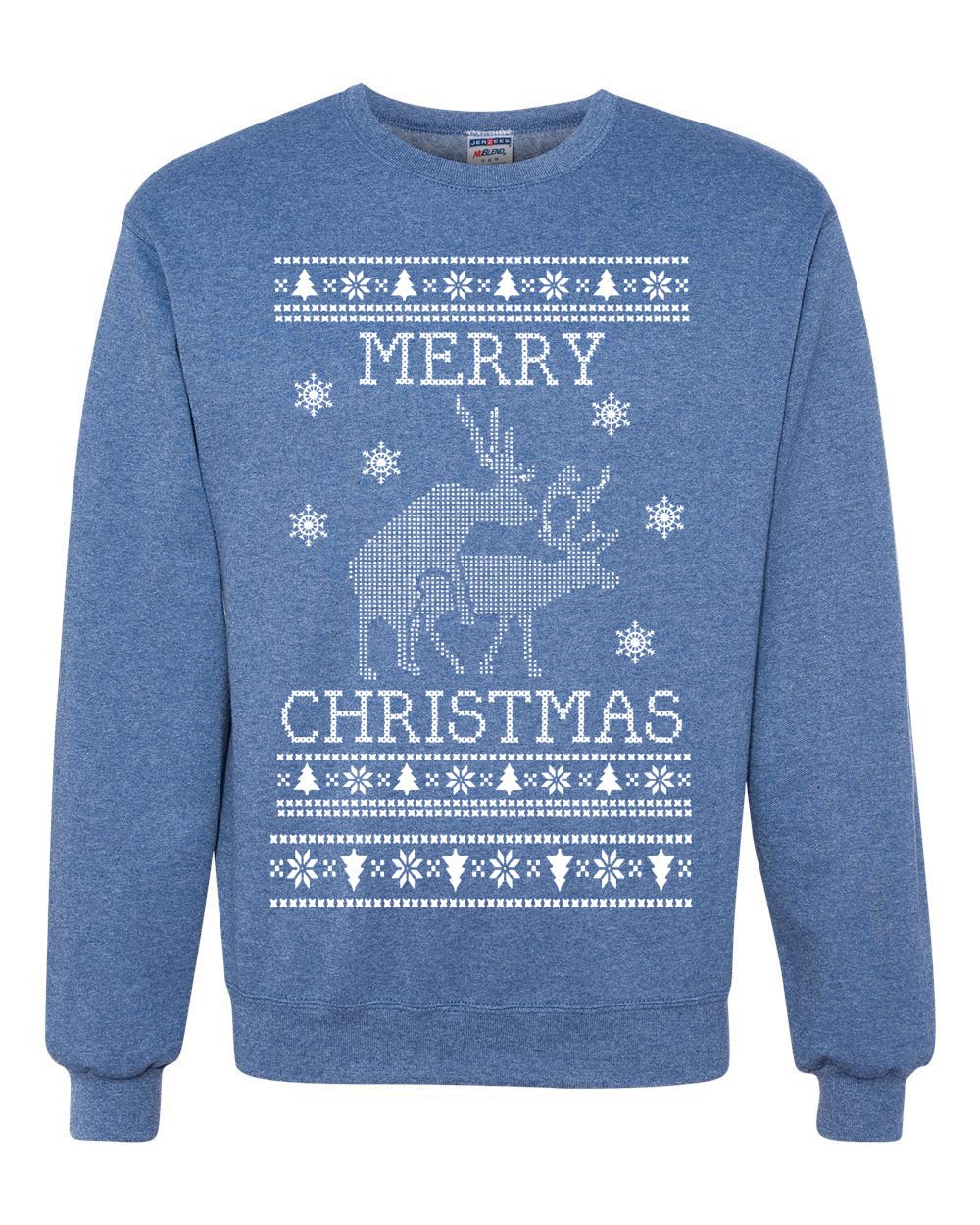 Merry Christmas | Reindeer Humping Christmas Unisex Crewneck Graphic Sweatshirt