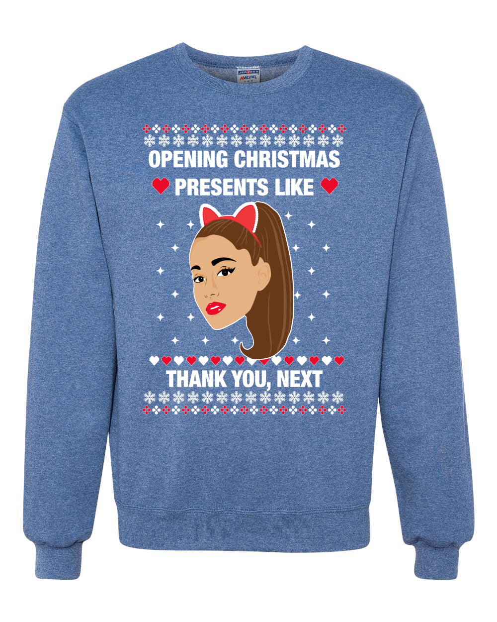 opening christmas presents like thank you, next Christmas Unisex Crewneck Graphic Sweatshirt