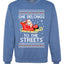 She Belongs to The Streets Funny Santa Sleigh Meme Christmas Unisex Crewneck Graphic Sweatshirt