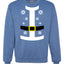 Santa Suit with Belt Snowflakes Christmas Unisex Crewneck Graphic Sweatshirt