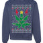 Weed Marijuana Lit Deer Pot Leaf Xmas Lights Christmas Unisex Crewneck Graphic Sweatshirt