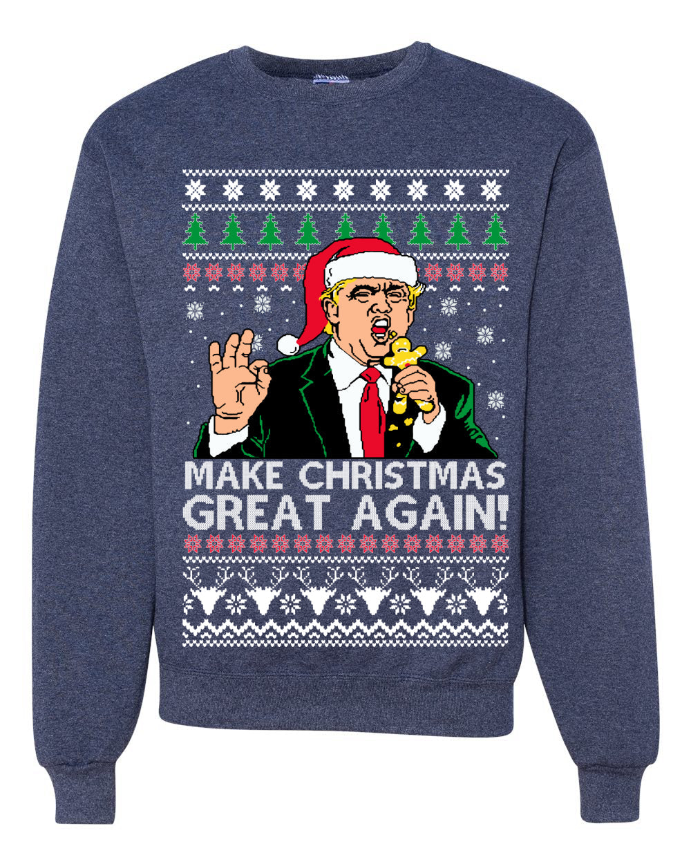 Make Christmas Great Again Funny Donald Trump Santa Xmas Christmas Unisex Crewneck Graphic Sweatshirt