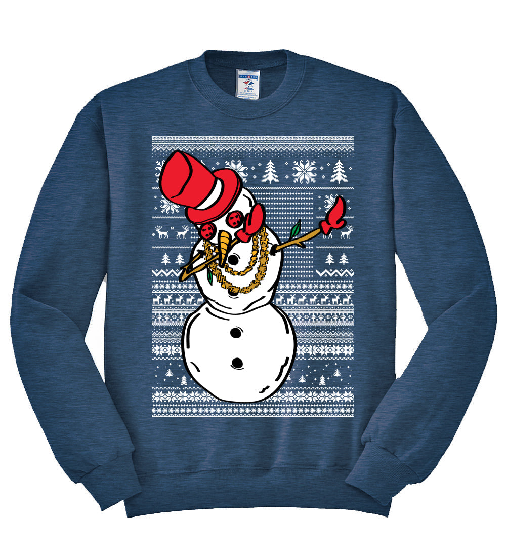 Dabbing Snowman  Christmas Unisex Crewneck Graphic Sweatshirt