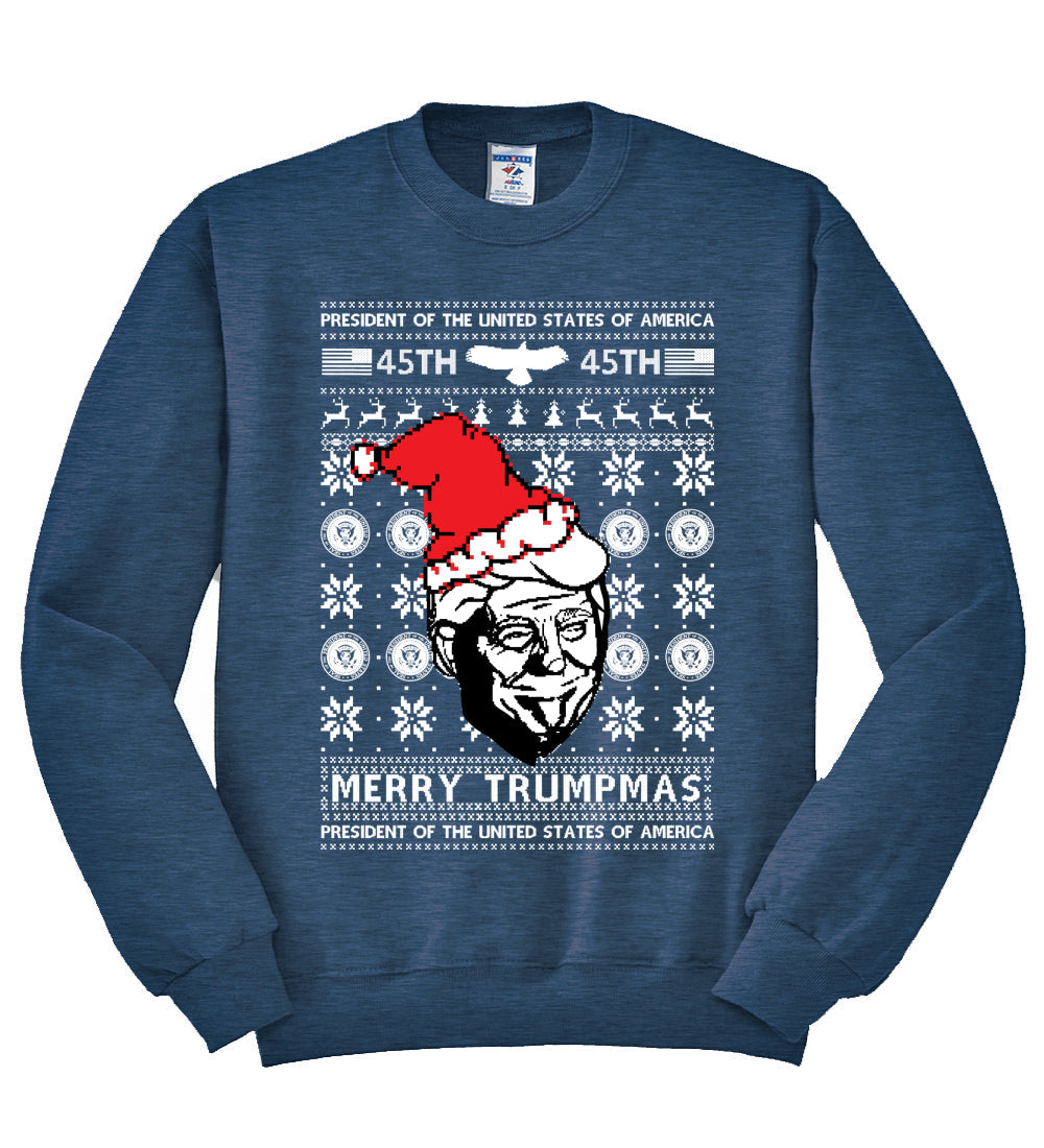 President of The USA 45th Merry Trumpmas Christmas Unisex Crewneck Graphic Sweatshirt