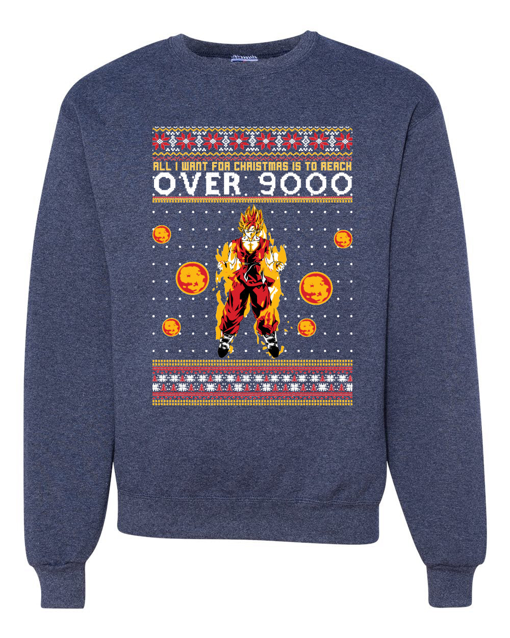 All I Want for Christmas is to Reach Over 9000 Christmas Unisex Crewneck Graphic Sweatshirt