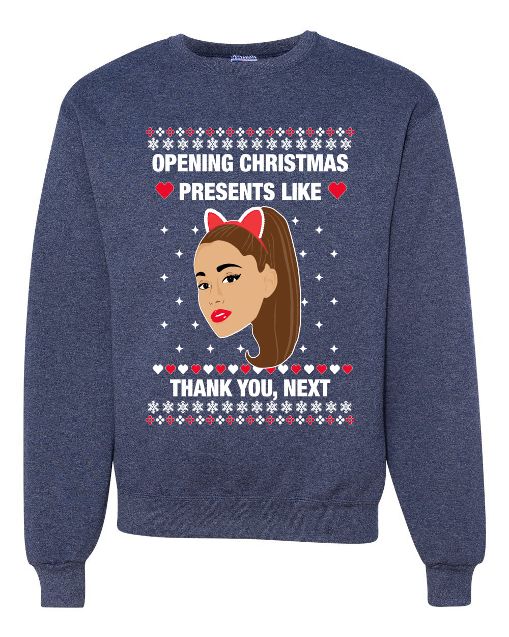 opening christmas presents like thank you, next Christmas Unisex Crewneck Graphic Sweatshirt