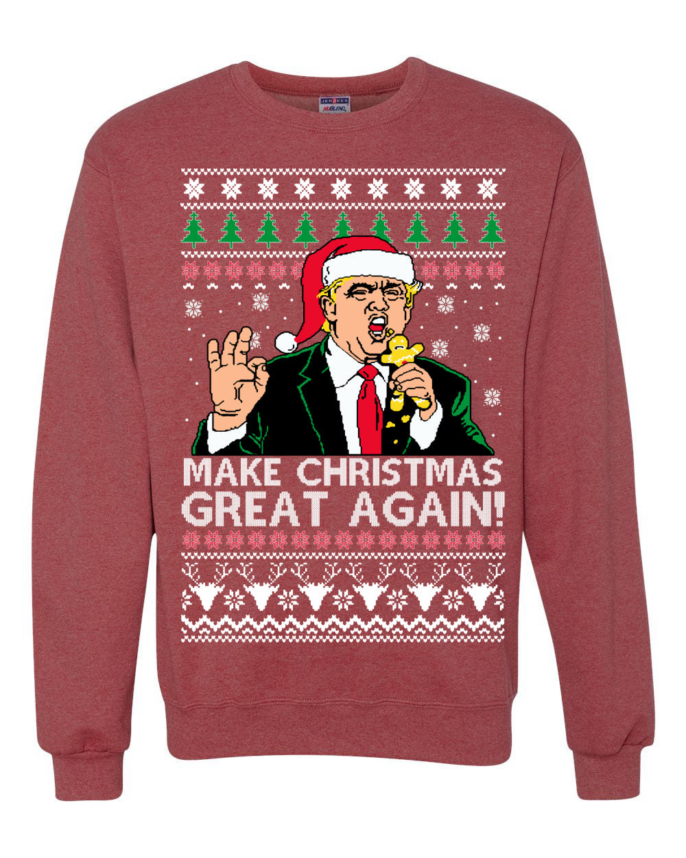 Make Christmas Great Again Funny Donald Trump Santa Xmas Christmas Unisex Crewneck Graphic Sweatshirt