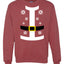 Santa Suit with Belt Snowflakes Christmas Unisex Crewneck Graphic Sweatshirt