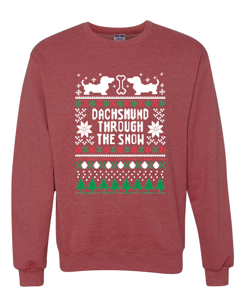 Daschund Through The Snow Christmas Unisex Crewneck Graphic Sweatshirt