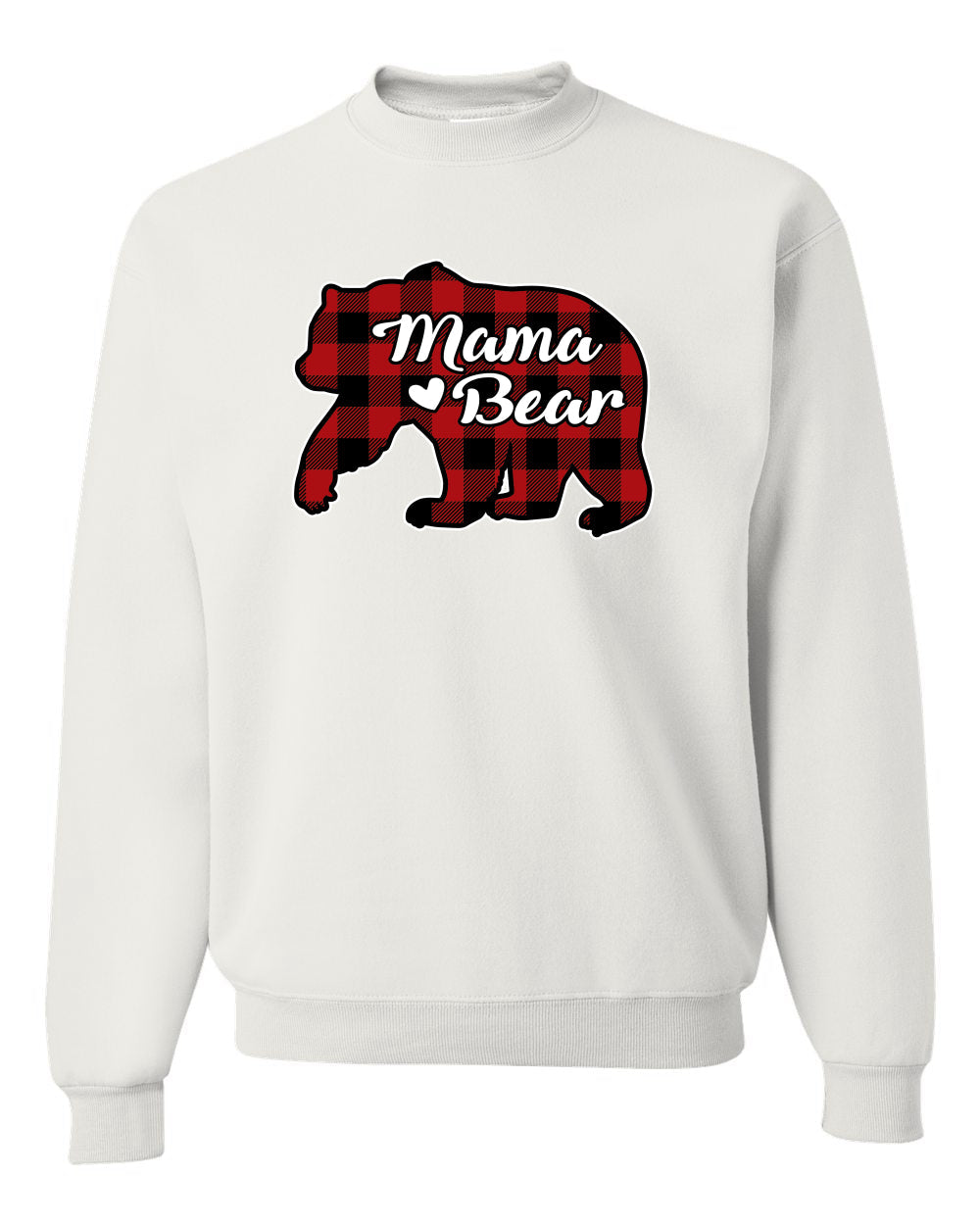 Mama Bear Cool Plaid Matching Design Christmas Unisex Crewneck Graphic Sweatshirt