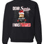 Dear Santa I was Framed Bad Cat Merry Christmas Unisex Crewneck Graphic Sweatshirt