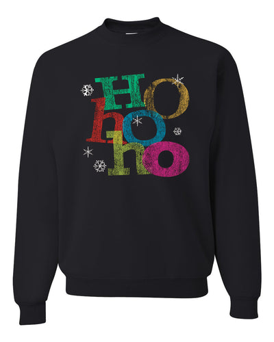 Colorful Ho Ho Ho Merry Christmas Unisex Crewneck Graphic Sweatshirt