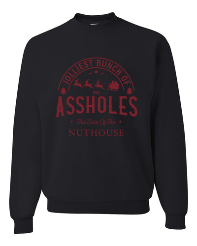 Jolliest Bunch of Assholes, Funny Christmas Design, Unisex Christmas Sweater, Crewneck Sweatshirts
