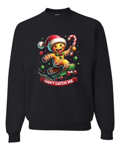 Can't Catch Me, Gingerbread Christmas Design, Unisex Christmas Sweater, Crewneck Sweatshirts