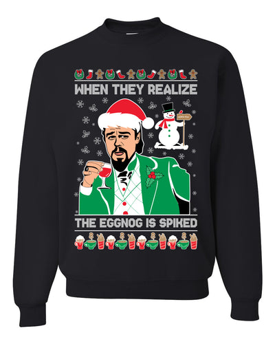 Leo Christmas Funny Meme The Eggnog  Ugly Christmas Sweater Unisex Crewneck Sweatshirt