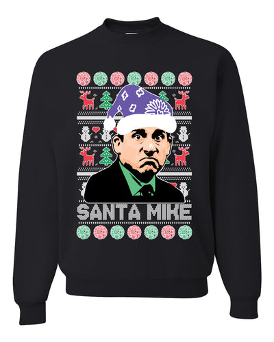 Santa Mike Michael Scott The Office Merry Ugly Christmas Sweater Unisex Crewneck Graphic Sweatshirt
