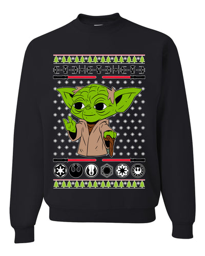 Baby Yoda Xmas Meme Ugly Christmas Sweater Unisex Crewneck Sweatshirt