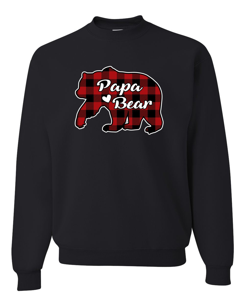 Papa Bear Cool Plaid Matching Design Merry Christmas Unisex Crewneck Graphic Sweatshirt