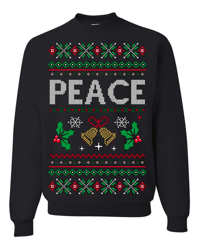 Peace Ugly Christmas Sweater Crewneck Sweatshirt
