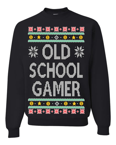 Classic Old School Gamer Video Game Fan Funny Ugly Christmas Sweater Crewneck Sweatshirt