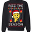 Rizz the Season Viral Internet Fire Emoji Face Meme Ugly Christmas Sweater Crewneck Sweatshirt