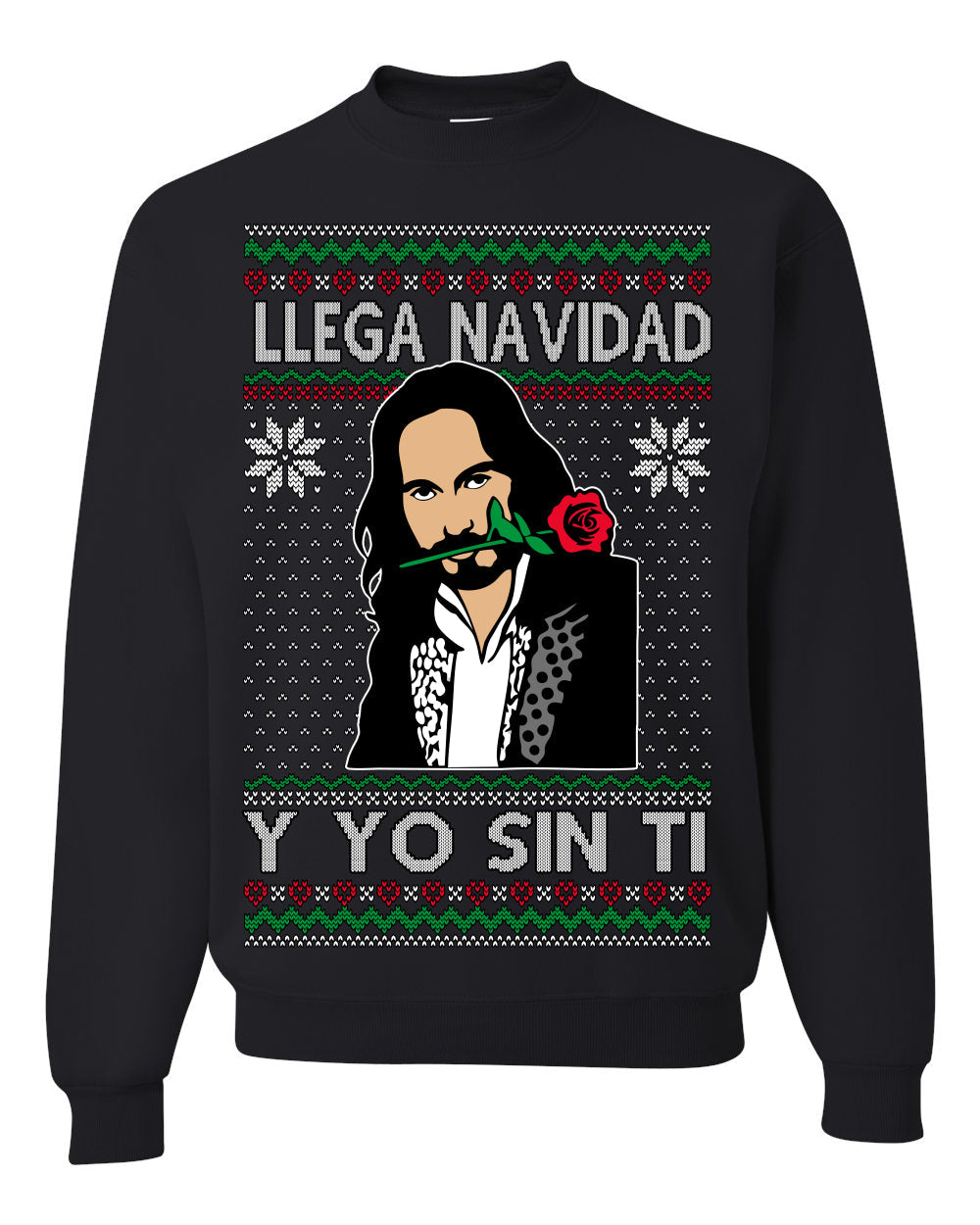 Llega Navidad Y Yo Sin Ti Christmas Is Coming Marco Ugly Christmas Sweater Crewneck Sweatshirt