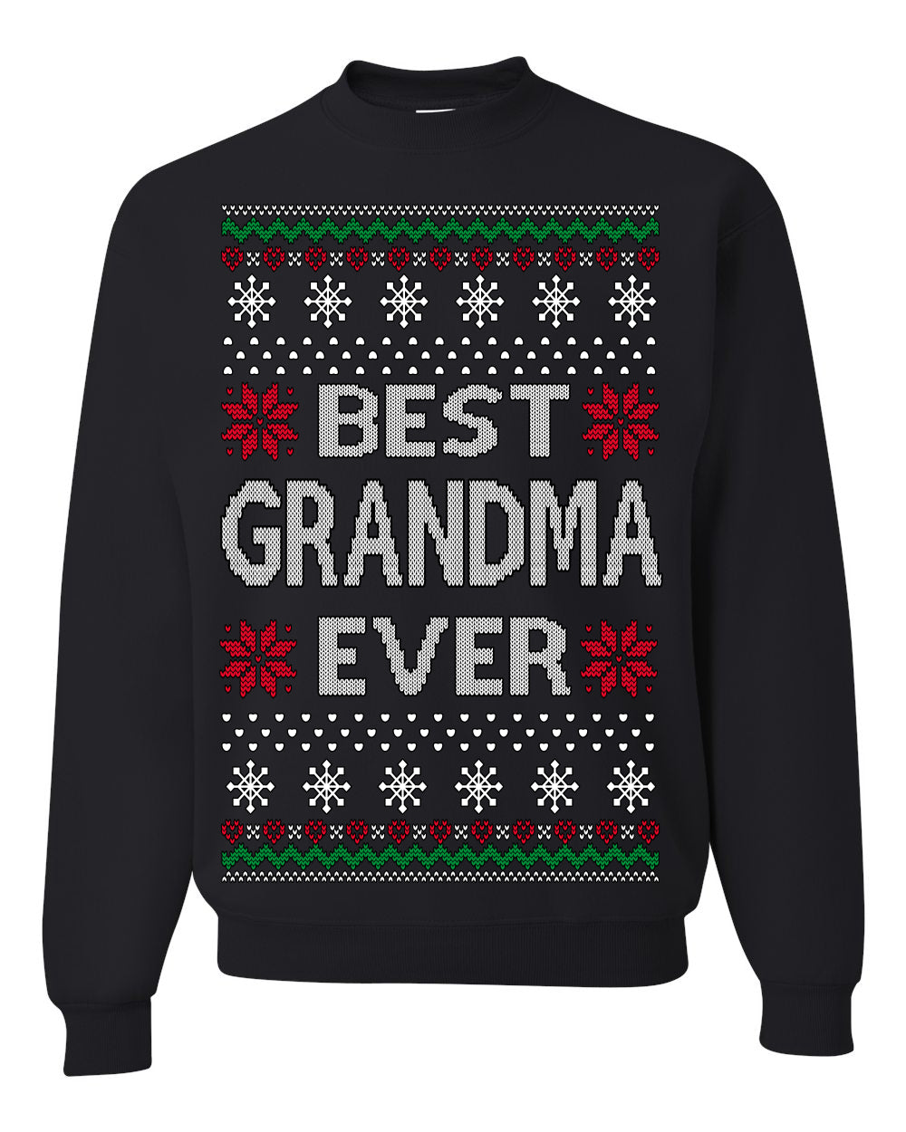 Best Grandma Ever Classic Winter Holidays Ugly Christmas Sweater Crewneck Sweatshirt