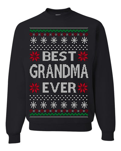 Best Grandma Ever Classic Winter Holidays Ugly Christmas Sweater Crewneck Sweatshirt
