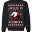 Jesus Is Him Funny Gen Z Viral Meme Shades Slang Ugly Christmas Sweater Crewneck Sweatshirt