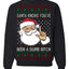 Santa Knows You've Been a Dumb Bitch Funny Vulgar Dirty Ugly Christmas Sweater Crewneck Sweatshirt
