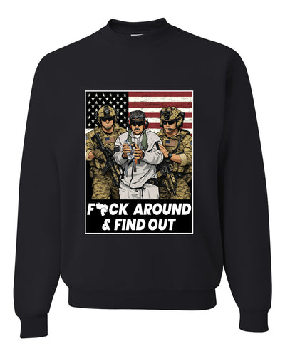 F Around & Find Out Venezuelan Dictator Maduro Captured Sweater, Unisex Crewneck Sweatshirts