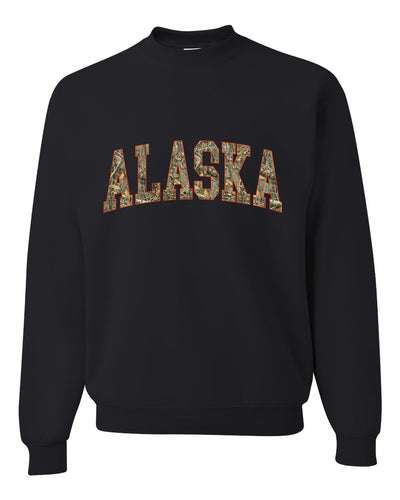Alaska  Camo Fill Orange Outline Sweater, Unisex Crewneck Sweatshirts