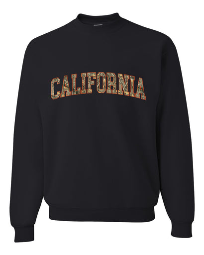California  Camo Fill Orange Outline Sweater, Unisex Crewneck Sweatshirts