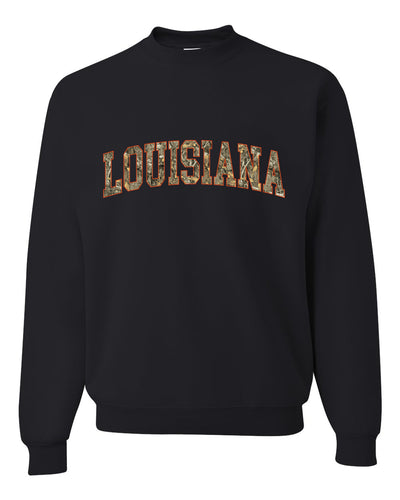 Louisiana  Camo Fill Orange Outline Sweater, Unisex Crewneck Sweatshirts