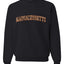 Massachusetts  Camo Fill Orange Outline Sweater, Unisex Crewneck Sweatshirts