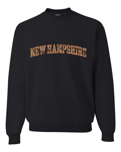 New Hampshire  Camo Fill Orange Outline Sweater, Unisex Crewneck Sweatshirts