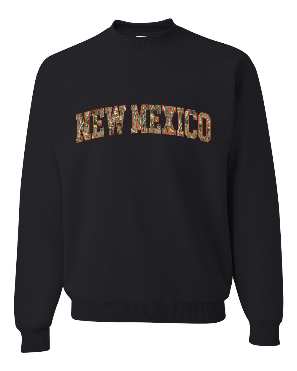 New Mexico  Camo Fill Orange Outline Sweater, Unisex Crewneck Sweatshirts