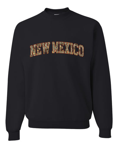 New Mexico  Camo Fill Orange Outline Sweater, Unisex Crewneck Sweatshirts
