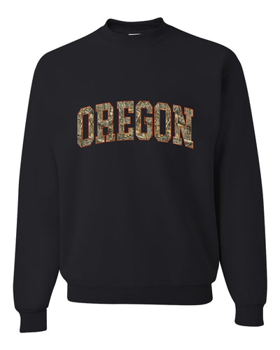 Oregon  Camo Fill Orange Outline Sweater, Unisex Crewneck Sweatshirts
