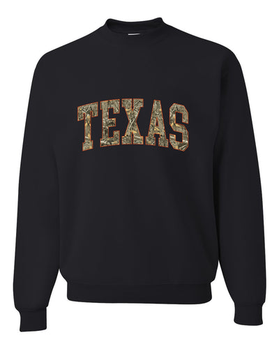 Texas  Camo Fill Orange Outline Sweater, Unisex Crewneck Sweatshirts
