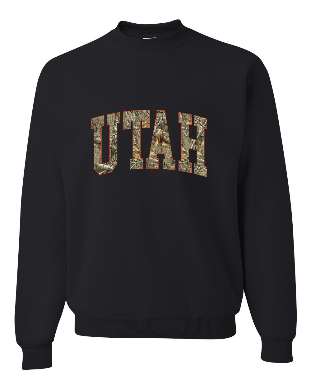 Utah  Camo Fill Orange Outline Sweater, Unisex Crewneck Sweatshirts