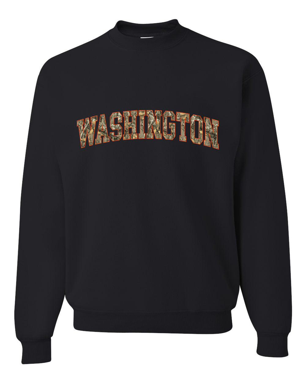 Washington  Camo Fill Orange Outline Sweater, Unisex Crewneck Sweatshirts
