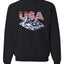USA Winter Team Sports Fan Collection | USA Flag Mountainscape Sweater, Unisex Crewneck Sweatshirts