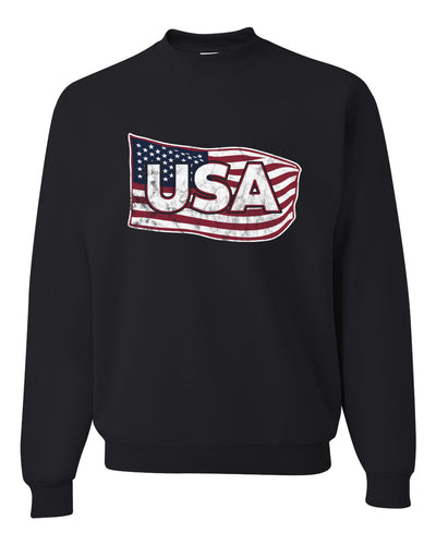 USA Winter Team Sports Fan Collection | USA Flowing Flag Sweater, Unisex Crewneck Sweatshirts