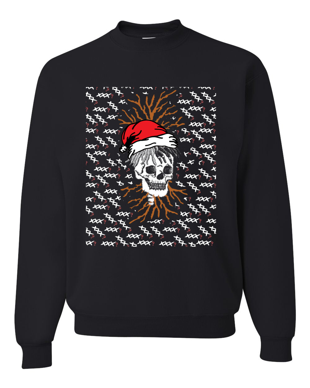 RIP XXXTentacion Santa Skull Xmas Bad Vibes XXX ? Ugly Christmas Sweater Unisex Crewneck Sweatshirt